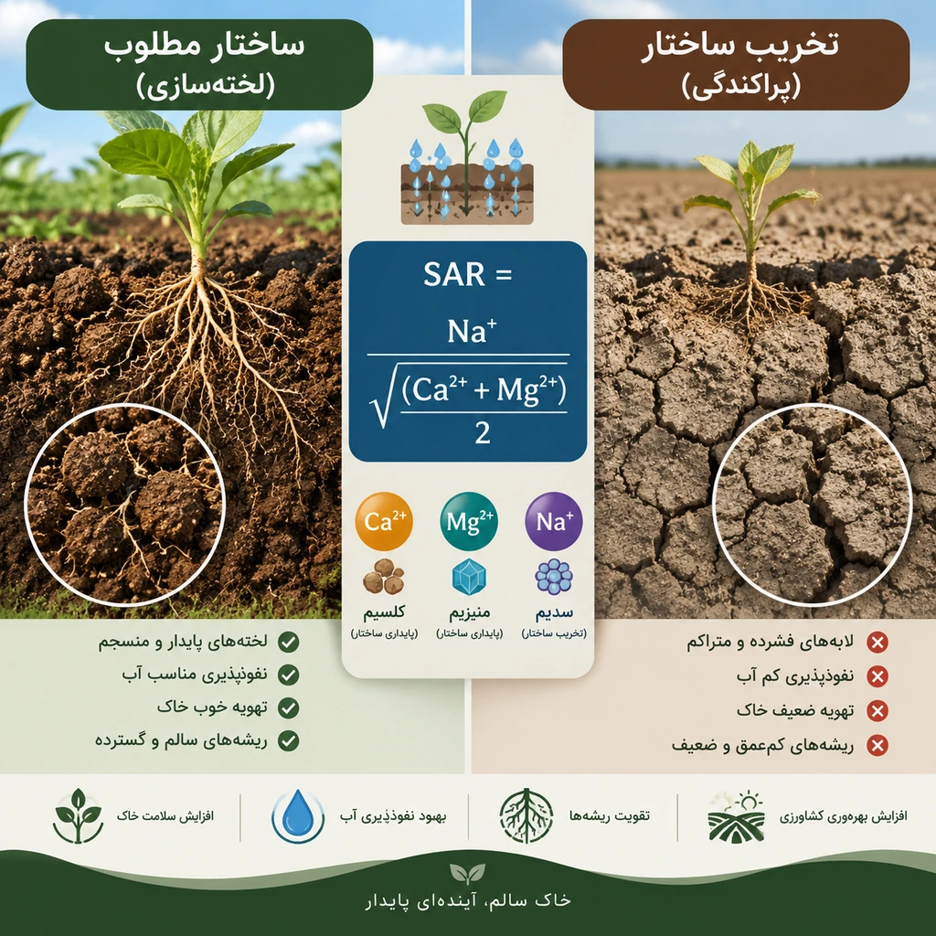 نمودار شماتیک نسبت جذب سدیم و اصلاح خاک